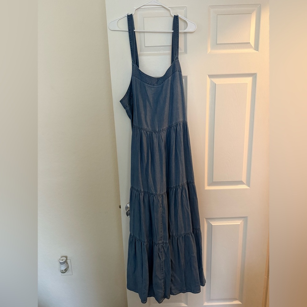 NWT Denim Blue Tiered Maxi Dress